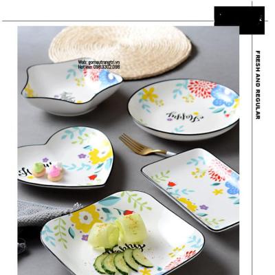 BỘ ĐĨA SỨ HỌA TIẾT HOA